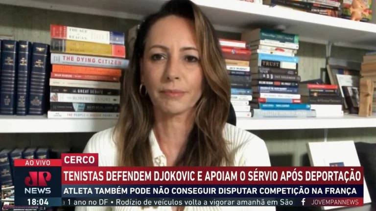 Djokovic é um defensor da liberdade, afirma Ana Paula Henkel